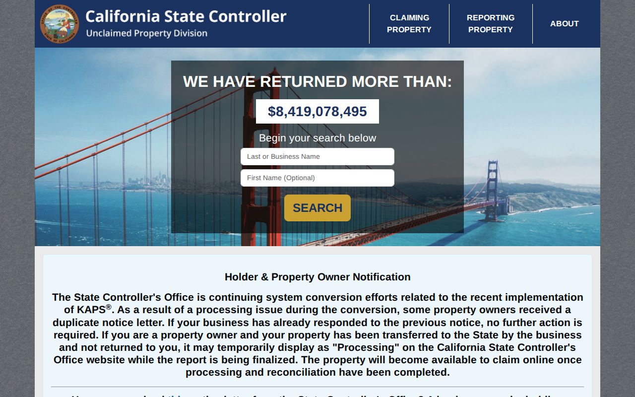 Ventura County resident lookup unclaimed property search