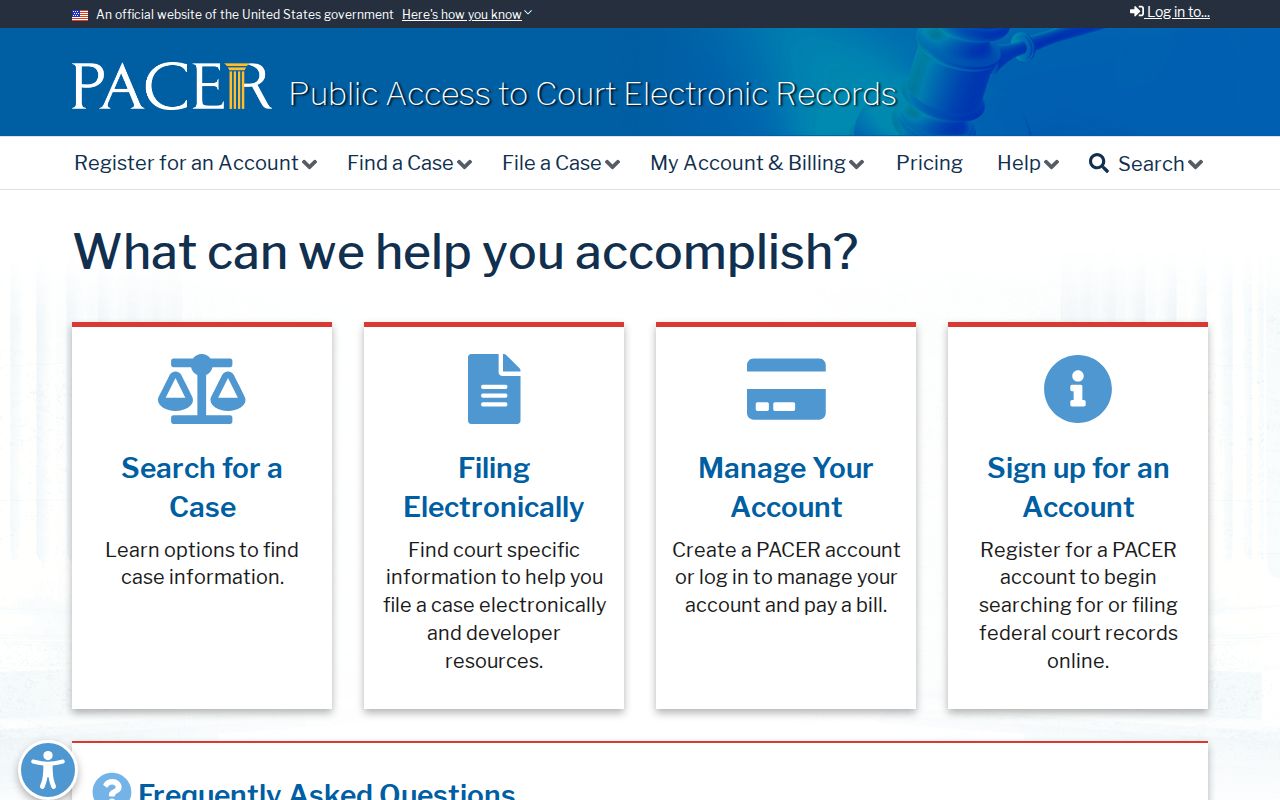Ventura County ZIP code directory view of the PACER federal case locator